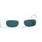 Женские сонцезащитные очки 13061 белые с зелёной линзой . Photo 2