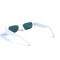 Женские сонцезащитные очки 13061 белые с зелёной линзой . Photo 3