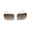 Женские сонцезащитные очки 13067 серебряные с коричневой линзой 