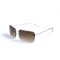 Женские сонцезащитные очки 13067 серебряные с коричневой линзой . Photo 1
