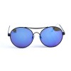 Женские сонцезащитные очки 13068 чёрные с синей линзой 