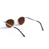 Женские сонцезащитные очки 13073 бежевые с коричневой линзой 