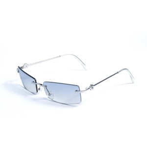 Женские сонцезащитные очки 13077 серебряные с ртутной линзой 