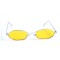 Женские сонцезащитные очки 13085 серебряные с жёлтой линзой . Photo 2