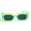 Женские сонцезащитные очки 13086 зелёные с чёрной линзой 