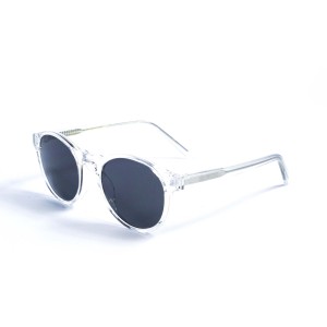 Женские сонцезащитные очки 13087 прозрачные с чёрной линзой 