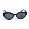 Женские сонцезащитные очки 13088 чёрные с чёрной линзой 
