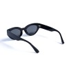 Женские сонцезащитные очки 13088 чёрные с чёрной линзой 