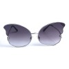 Женские сонцезащитные очки 13089 серебряные с темно-синий линзой 