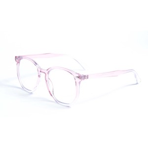 Женские сонцезащитные очки 13091 розовые с прозрачной линзой 