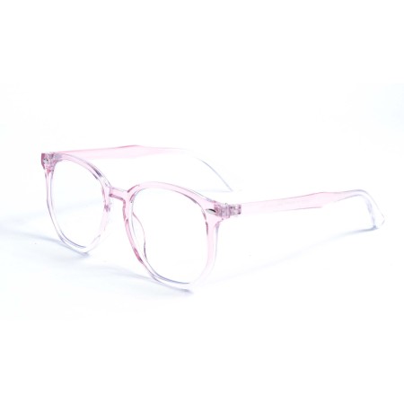 Жіночі сонцезахисні окуляри 13091 рожеві з прозорою лінзою 