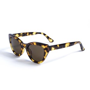 Женские сонцезащитные очки 13094 леопардовые с коричневой линзой 
