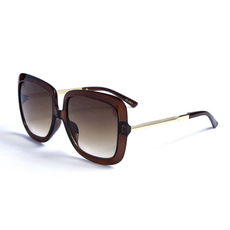 Жіночі сонцезахисні окуляри 13098 коричневі з коричневою лінзою 
