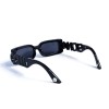 Женские сонцезащитные очки 13105 чёрные с чёрной линзой 