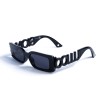 Женские сонцезащитные очки 13105 чёрные с чёрной линзой 