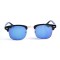 Женские сонцезащитные очки 13106 чёрные с синей линзой . Photo 2