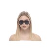 Женские сонцезащитные очки 10795 чёрные с чёрной линзой 