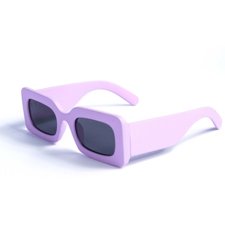 Женские сонцезащитные очки 13111 фиолетовые с чёрной линзой 