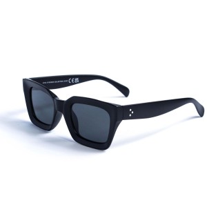 Жіночі сонцезахисні окуляри 13112 чорні з чорною лінзою 