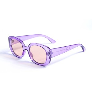 Жіночі сонцезахисні окуляри 13114 фіолетові з жовтою лінзою 