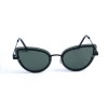 Женские сонцезащитные очки 13118 чёрные с зелёной линзой 