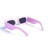 Женские сонцезащитные очки 13119 розовые с чёрной линзой 