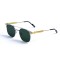 Женские сонцезащитные очки 13121 серебряные с зелёной линзой . Photo 1
