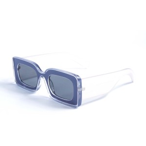 Женские сонцезащитные очки 13125 прозрачные с серой линзой 