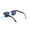 Женские сонцезащитные очки 13127 чёрные с чёрной линзой 