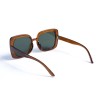Жіночі сонцезахисні окуляри 13129 коричневі з зеленою лінзою 