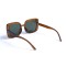 Женские сонцезащитные очки 13129 коричневые с зелёной линзой . Photo 3