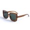 Женские сонцезащитные очки 13129 коричневые с зелёной линзой . Photo 1
