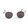 Женские сонцезащитные очки 13131 прозрачные с коричневой линзой 