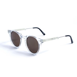 Женские сонцезащитные очки 13131 прозрачные с коричневой линзой 
