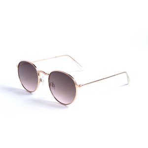 Женские сонцезащитные очки 13132 золотые с коричневой линзой 