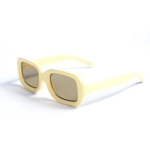 Женские сонцезащитные очки 13135 жёлтые с коричневой линзой 