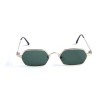 Женские сонцезащитные очки 13138 золотые с зелёной линзой 