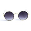 Жіночі сонцезахисні окуляри 13150 золоті з темно-синьою лінзою 