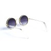 Женские сонцезащитные очки 13150 золотые с темно-синий линзой 