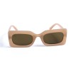 Женские сонцезащитные очки 13152 бежевые с коричневой линзой 