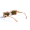 Женские сонцезащитные очки 13152 бежевые с коричневой линзой 