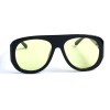 Женские сонцезащитные очки 13155 чёрные с жёлтой линзой 