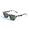 Женские сонцезащитные очки 13158 леопардовые с зелёной линзой 