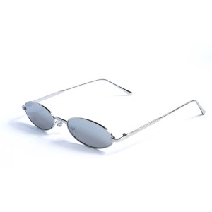 Женские сонцезащитные очки 13163 серебряные с серебряной линзой 