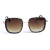 Женские сонцезащитные очки 13172 леопардовые с коричневой линзой 