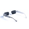 Женские сонцезащитные очки 13174 белые с чёрной линзой 