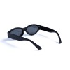Женские сонцезащитные очки 13177 чёрные с чёрной линзой 