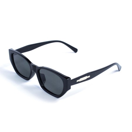 Женские сонцезащитные очки 13179 чёрные с чёрной линзой 
