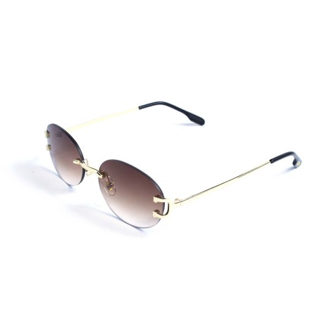 Женские сонцезащитные очки 13244 золотые с коричневой линзой 