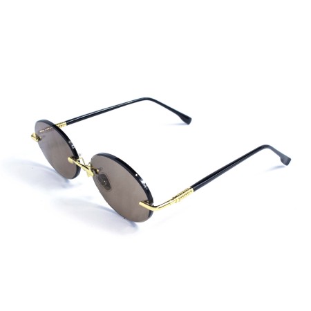 Женские сонцезащитные очки 13246 золотые с коричневой линзой 